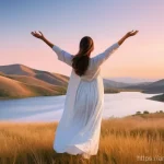 Home 20 용서 심리학의 최신 연구 트렌드 - **Prompt 1: Inner Peace and Release**
"A serene woman, in her late 20s, with a gentle smile, sta...